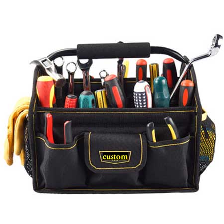 Open massive mouth tote tool bag