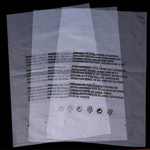 PE bag with waring words