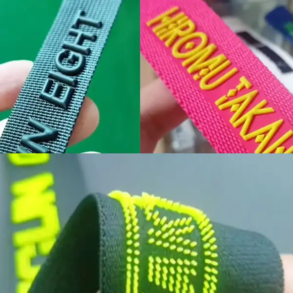 logo on webbing and elastic band