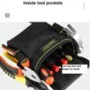 10-Pocket Tool Belt Pouch with PVC Bottom & Free Belt | Heavy Duty Organizer