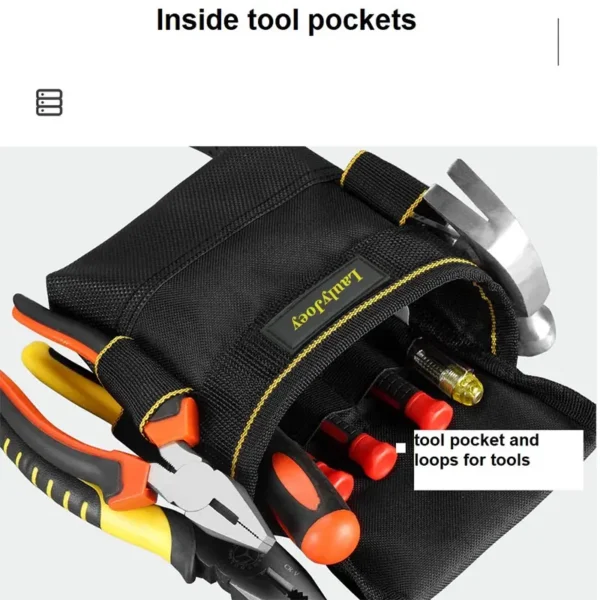 10-Pocket Tool Belt Pouch with PVC Bottom & Free Belt | Heavy Duty Organizer