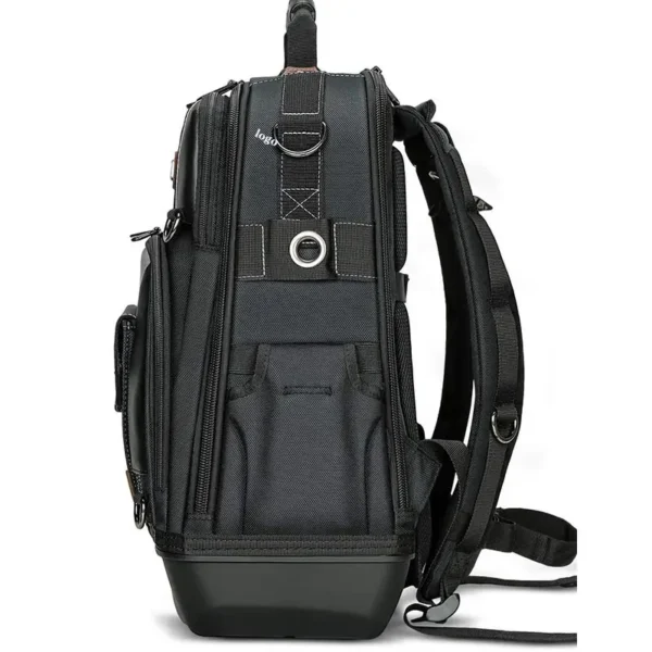 side views,side pockets at tool backpack with bottle holder,D rings