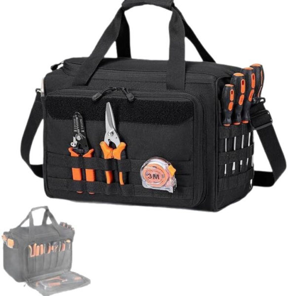 Tool bag with Molle system and Velcro logo panel