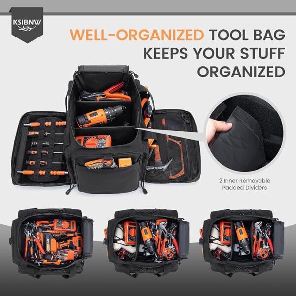 Tool organizer with removable dividers for drills and hammers