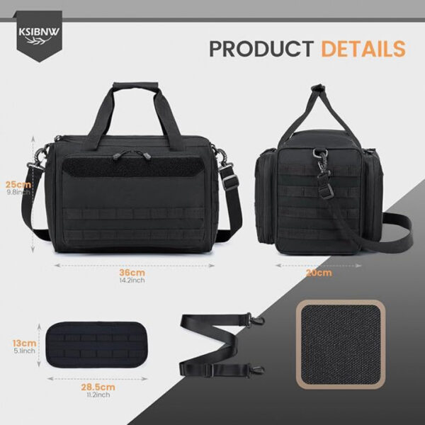 Waterproof Molle Tool Bag with Removable Dividers, Large Tool Tote for Electricians, Carpenters