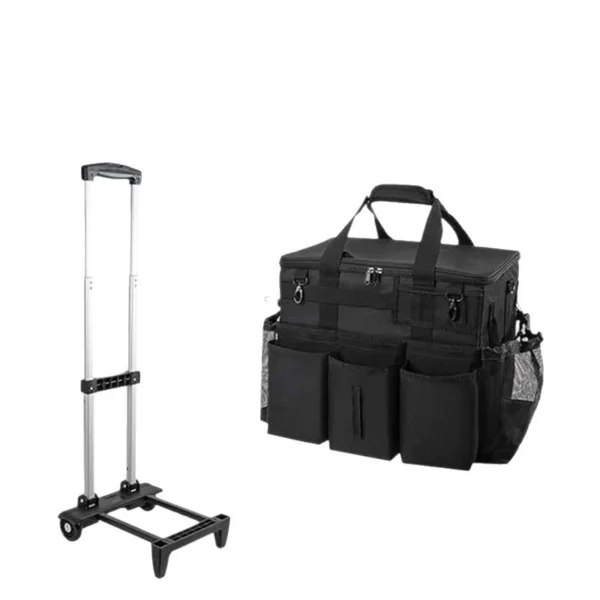 janitorial rolling bag with removable wheels