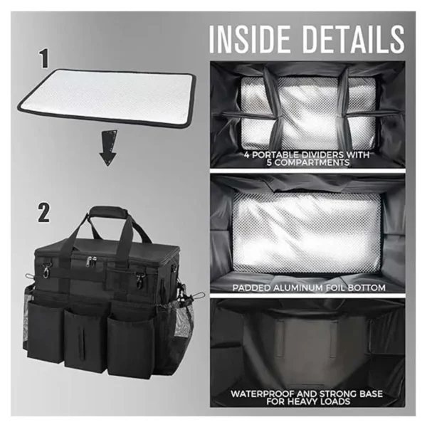 adjustable compartment cleaning supply bag