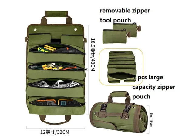 wholesale and customize 900D Oxford roll up tool bag