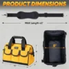 Heavy Duty Tool Bag with Multi-Pockets, Portable Tool Trunk Organizer Storage Bag, with Adjustable Shoulder Strap